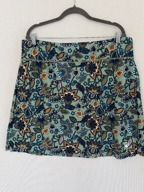MOTEEPI Women’s Size 3X Athletic Golf Skort Floral Print in Green, Orange & Blue